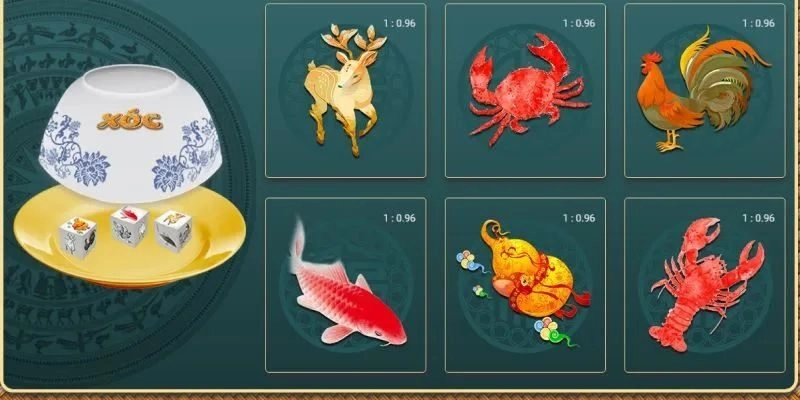 Biểu tượng bạn cược xuất hiện trên xúc sắc thì bạn sẽ chiến thắng